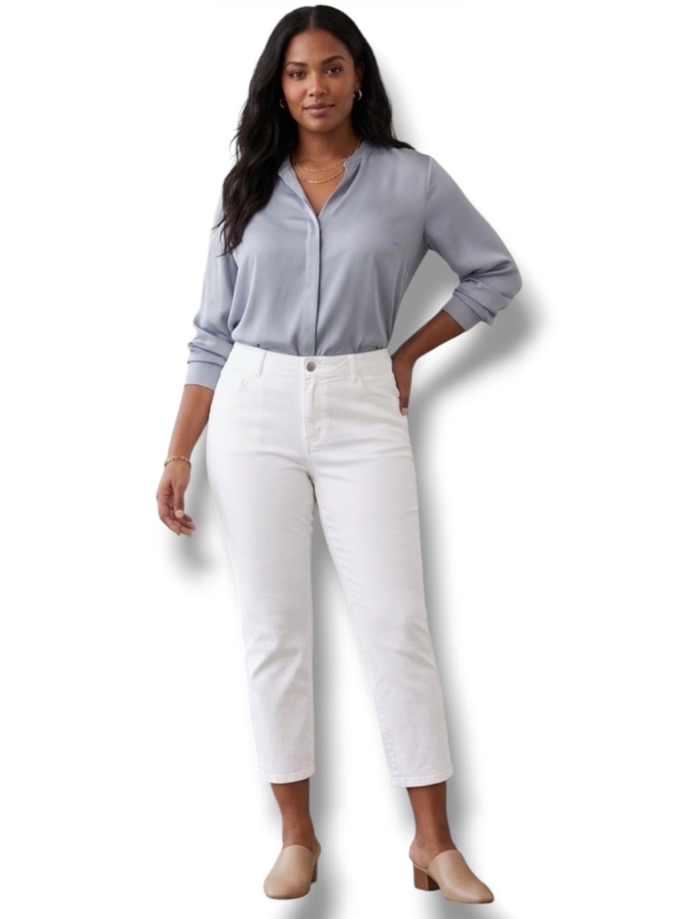 Simply Vera Vera Wang White Denim Crop Jeans Size 12
